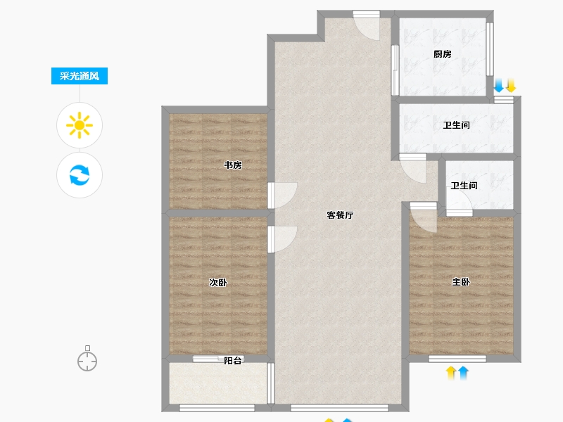 山东省-枣庄市-凯润花园-120.00-户型库-采光通风