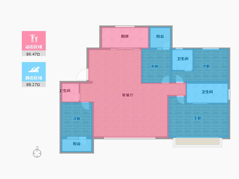 山东省-青岛市-大云谷金茂府-159.64-户型库-动静分区