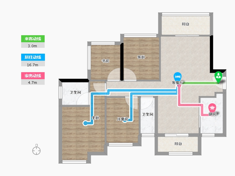 广东省-惠州市-联泰香域雅园-92.01-户型库-动静线