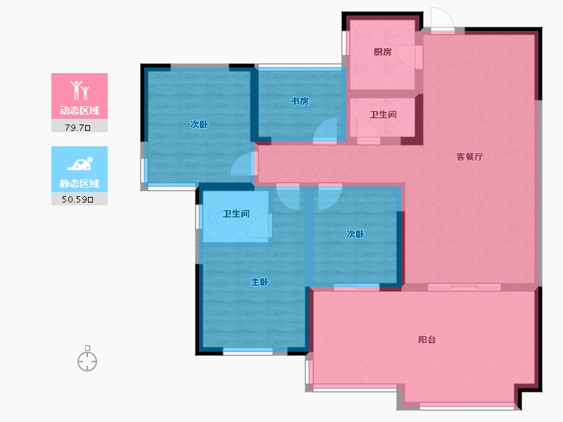 四川省-成都市-成都后花园蝶院-116.77-户型库-动静分区