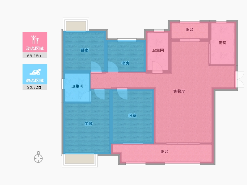 湖南省-常德市-中建公园府-123.00-户型库-动静分区