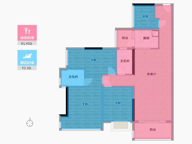 广东省-珠海市-逸俊半岛-94.11-户型库-动静分区