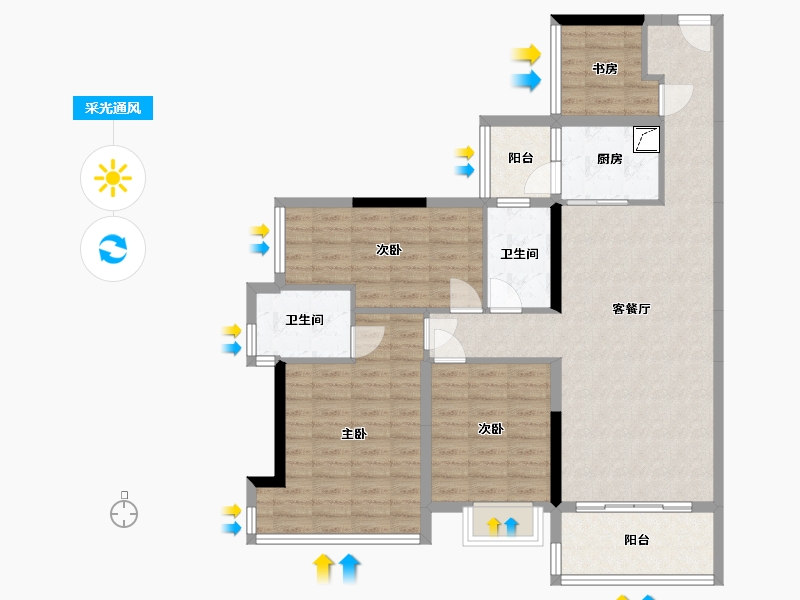 广东省-珠海市-逸俊半岛-94.11-户型库-采光通风