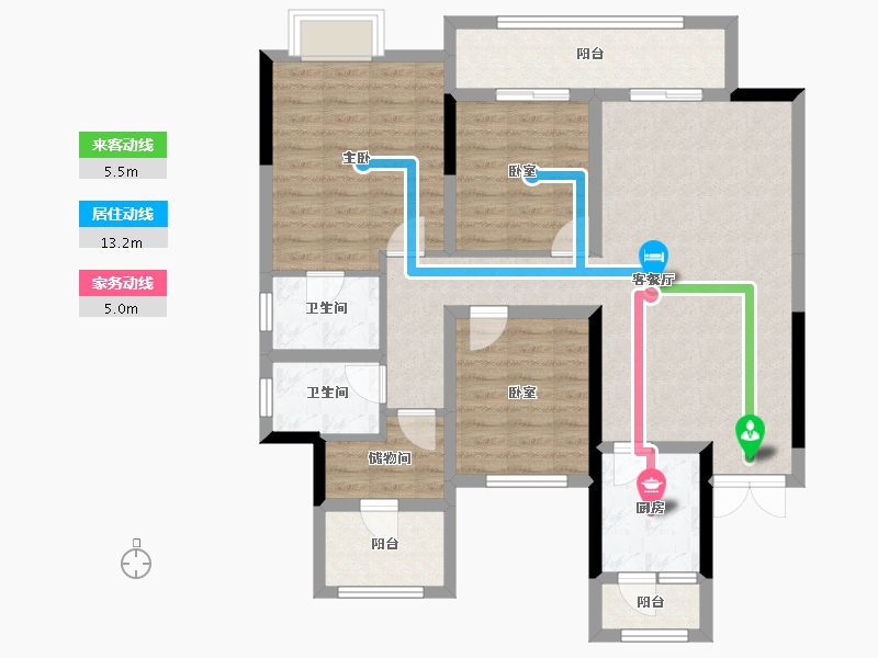 湖南省-岳阳市-岳阳未名府-99.60-户型库-动静线