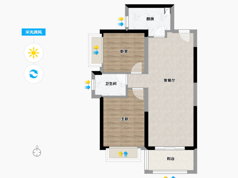 广东省-惠州市-惠阳雅居乐花园-61.48-户型库-采光通风