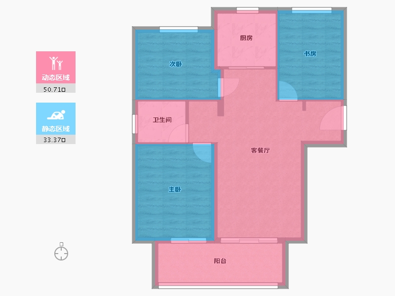 江苏省-徐州市-​汇景君悦府-76.01-户型库-动静分区