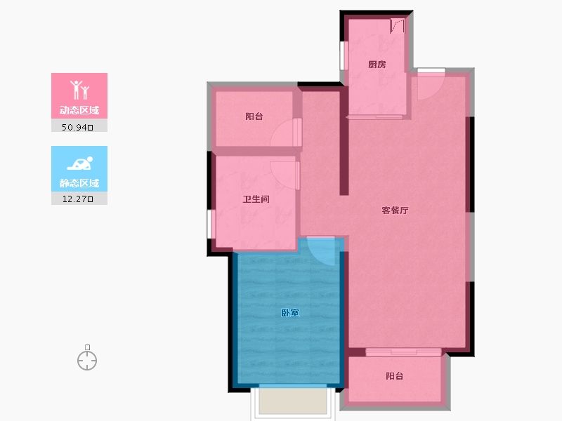 广东省-惠州市-惠阳雅居乐花园-55.79-户型库-动静分区