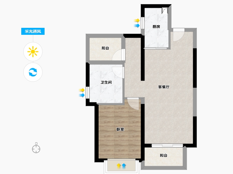 广东省-惠州市-惠阳雅居乐花园-55.79-户型库-采光通风