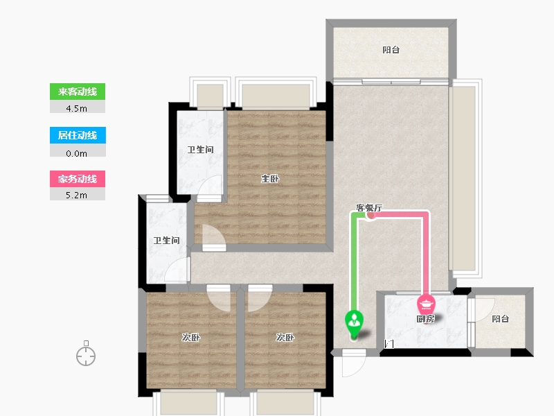 四川省-成都市-兴城人居云山府-89.89-户型库-动静线