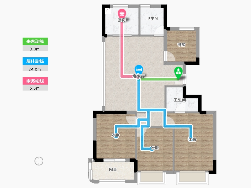 浙江省-金华市-滨江翠语华庭​-88.01-户型库-动静线