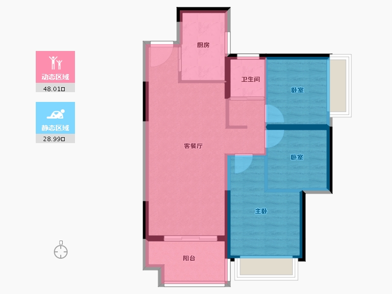 广东省-惠州市-碧桂园十里银滩维港湾-68.81-户型库-动静分区