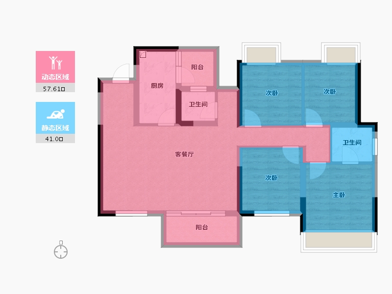 四川省-成都市-西郡英华(四期)-87.17-户型库-动静分区