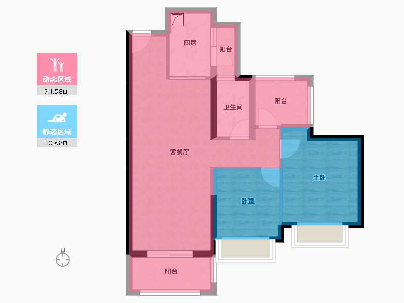 广东省-惠州市-惠阳雅居乐花园-66.24-户型库-动静分区