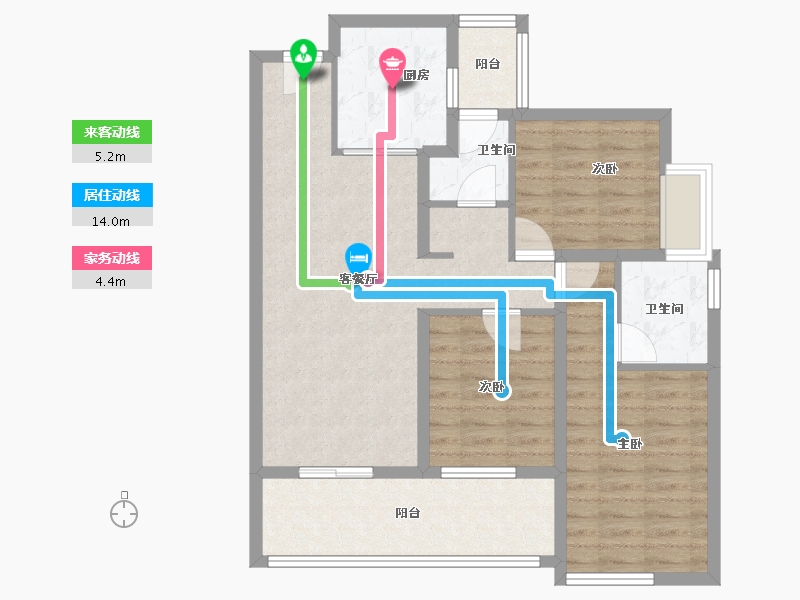 云南省-昆明市-万科公园城市-85.60-户型库-动静线