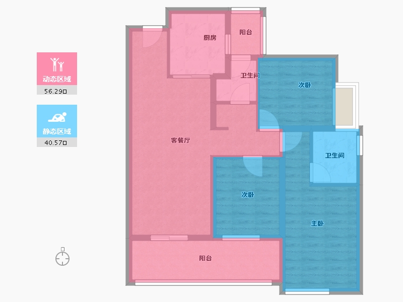 云南省-昆明市-万科公园城市-85.60-户型库-动静分区