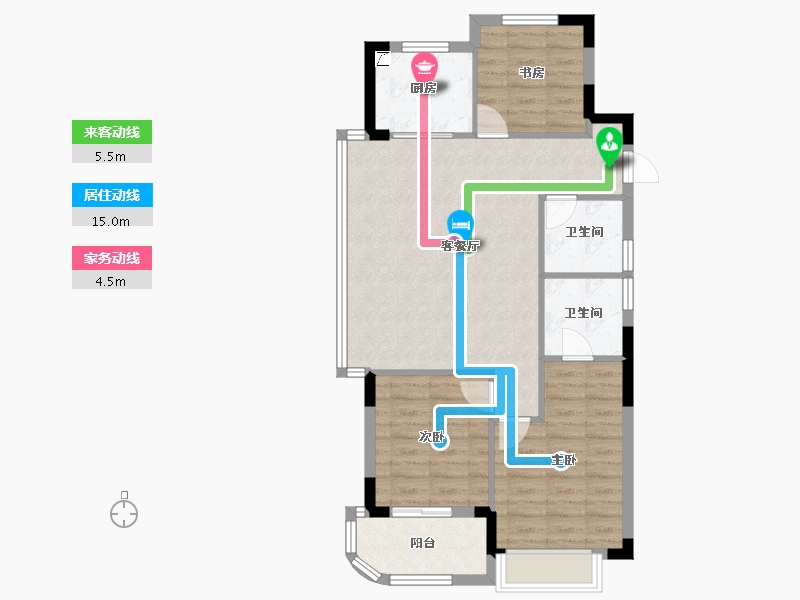 浙江省-金华市-滨江翠语华庭​-80.00-户型库-动静线