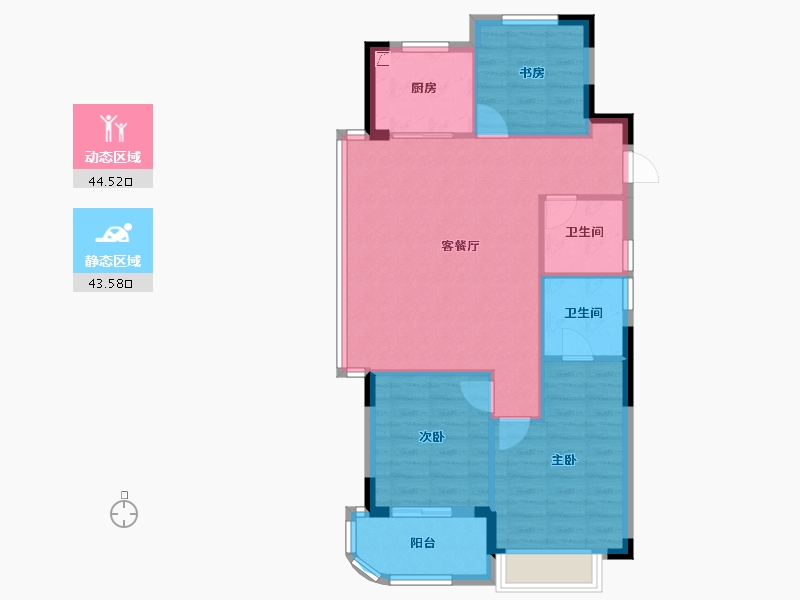 浙江省-金华市-滨江翠语华庭​-80.00-户型库-动静分区