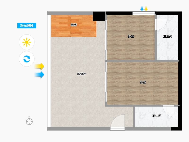 广东省-惠州市-九铭屿海-67.01-户型库-采光通风