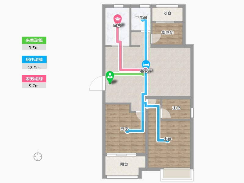 江苏省-徐州市-​汇景君悦府-84.41-户型库-动静线