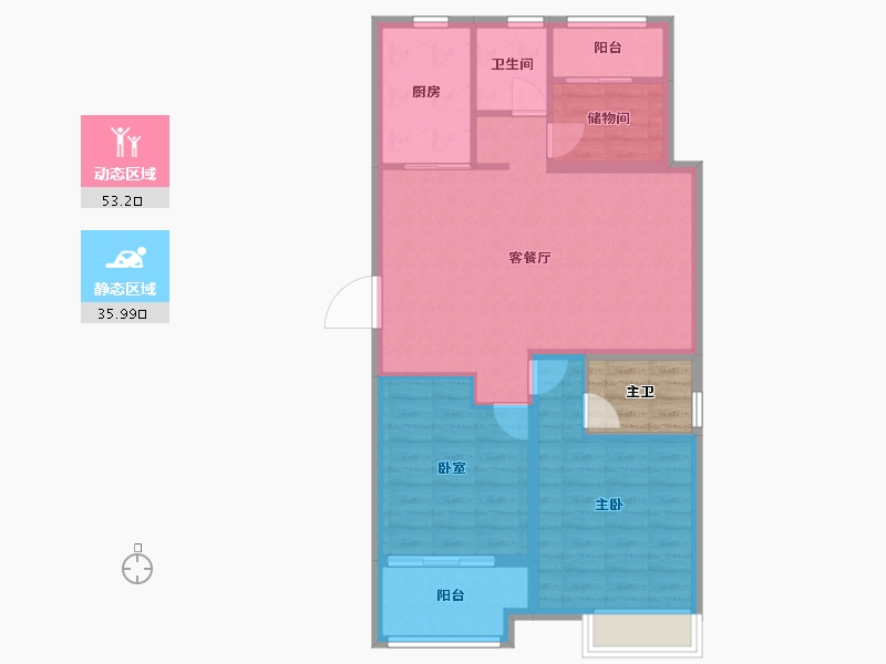 江苏省-徐州市-​汇景君悦府-84.41-户型库-动静分区