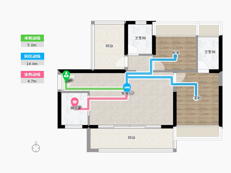 广东省-惠州市-碧桂园十里银滩维港湾-76.19-户型库-动静线