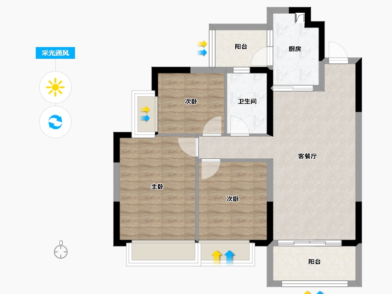 四川省-成都市-香木林宽景-75.26-户型库-采光通风