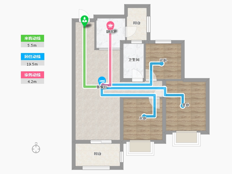 云南省-昆明市-清华海峡小镇花园城-68.74-户型库-动静线