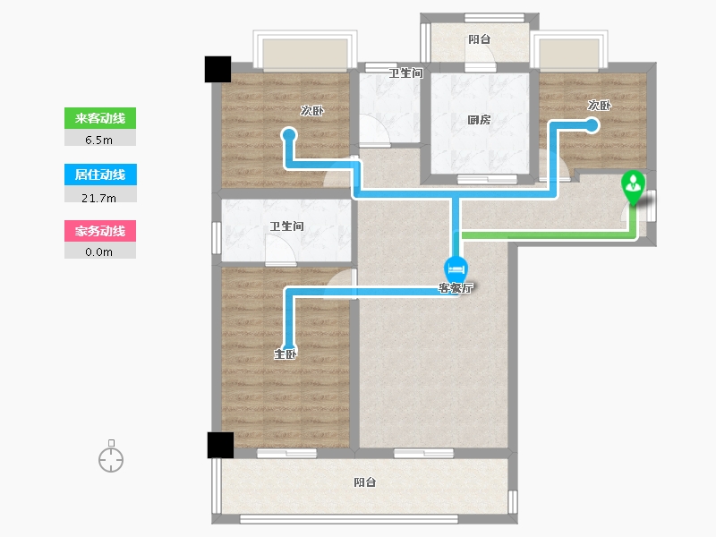 云南省-昆明市-万科公园城市-95.20-户型库-动静线