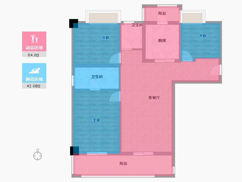 云南省-昆明市-万科公园城市-95.20-户型库-动静分区