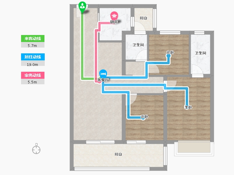 云南省-昆明市-万科公园城市-84.05-户型库-动静线