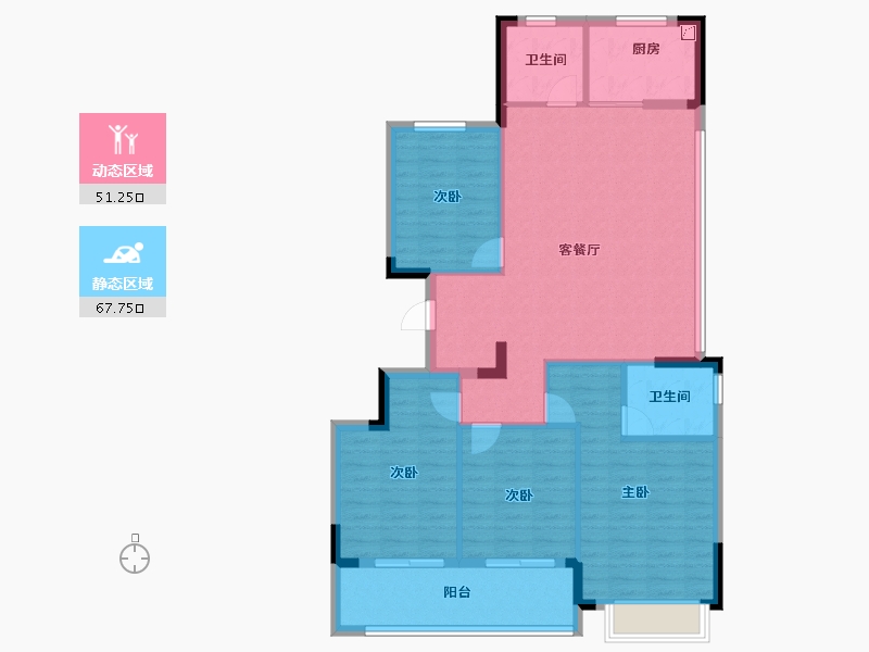 浙江省-金华市-滨江翠语华庭​-108.00-户型库-动静分区