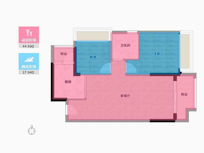 广东省-惠州市-佳兆业东江新城-55.89-户型库-动静分区