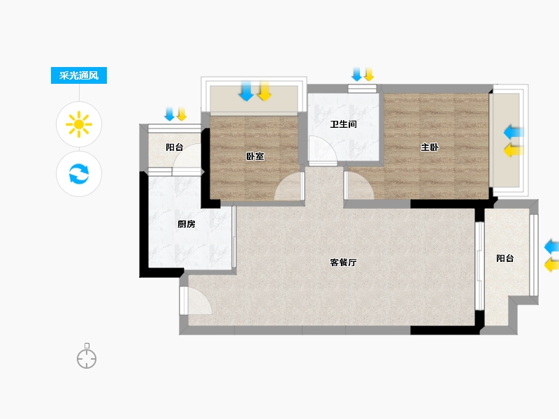 广东省-惠州市-佳兆业东江新城-55.89-户型库-采光通风