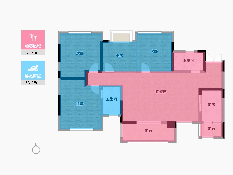 四川省-成都市-西宸春天-102.01-户型库-动静分区