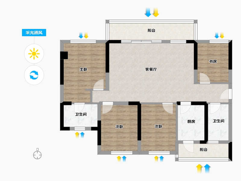 四川省-成都市-西宸春天-98.64-户型库-采光通风