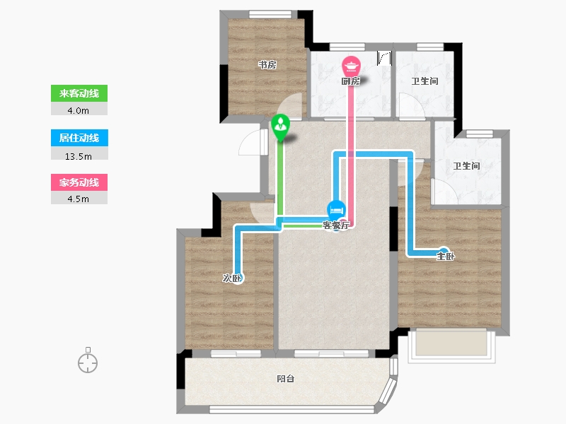 浙江省-金华市-滨江翠语华庭​-79.99-户型库-动静线