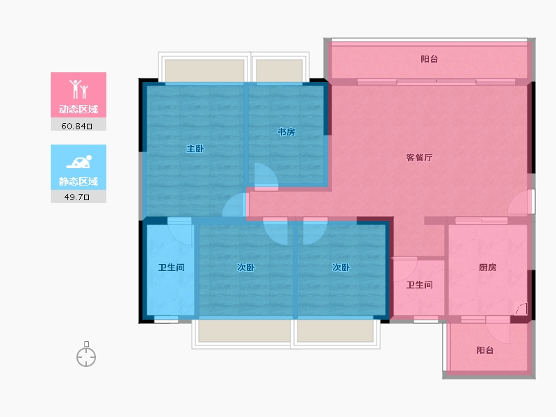 四川省-成都市-香木林宽景-98.98-户型库-动静分区