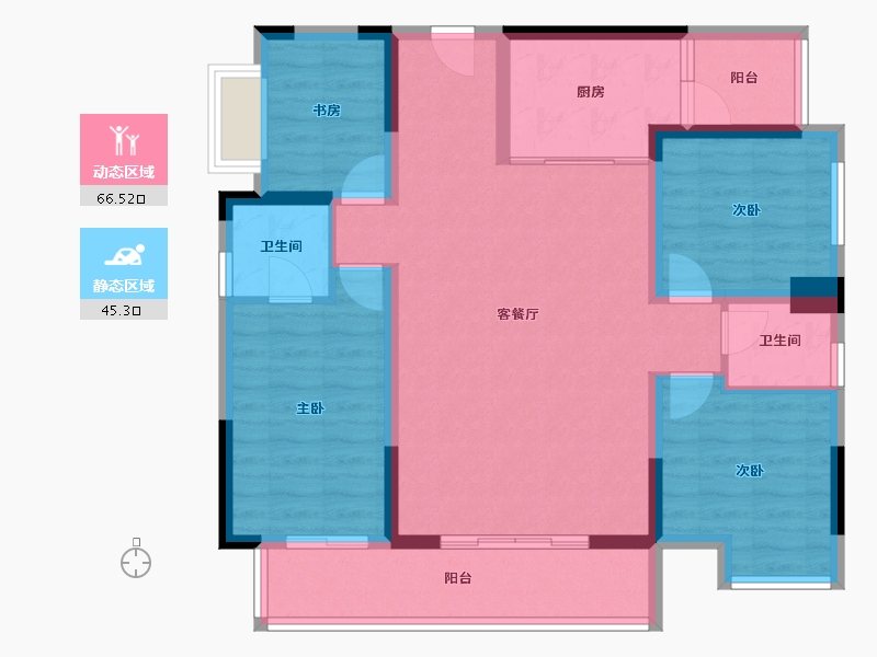 四川省-成都市-西宸春天-99.45-户型库-动静分区