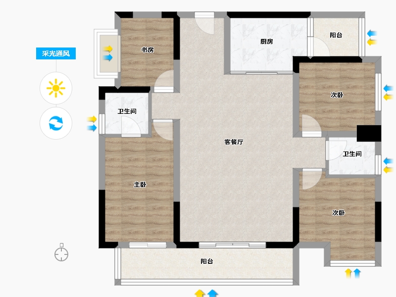 四川省-成都市-西宸春天-99.45-户型库-采光通风