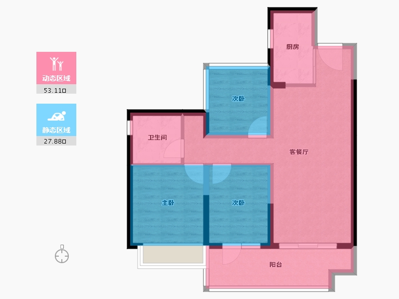 广东省-惠州市-碧桂园十里银滩维港湾-71.79-户型库-动静分区