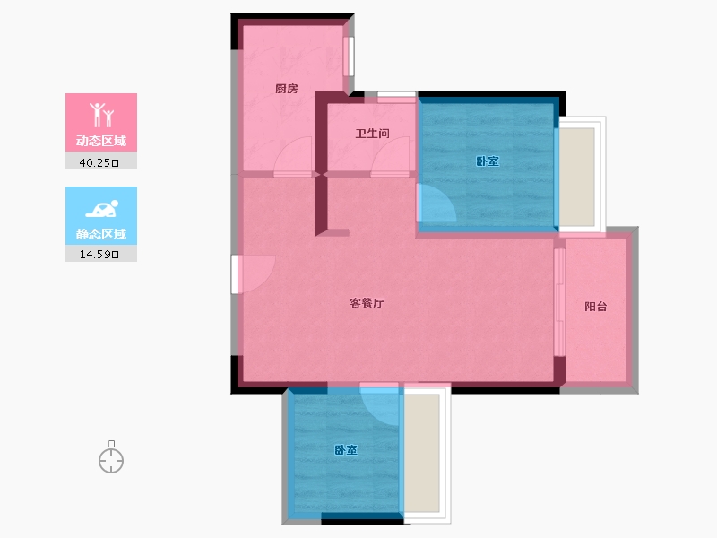 广东省-惠州市-中洲河谷花园-48.23-户型库-动静分区