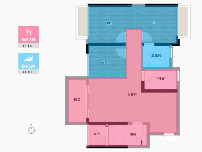 四川省-成都市-西郡英华(四期)-68.52-户型库-动静分区