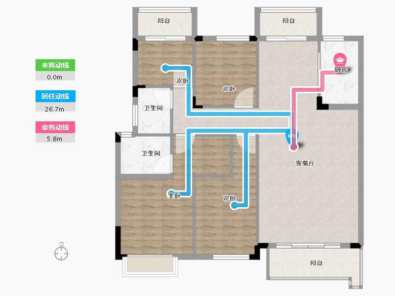 湖南省-长沙市-江山帝景-120.81-户型库-动静线