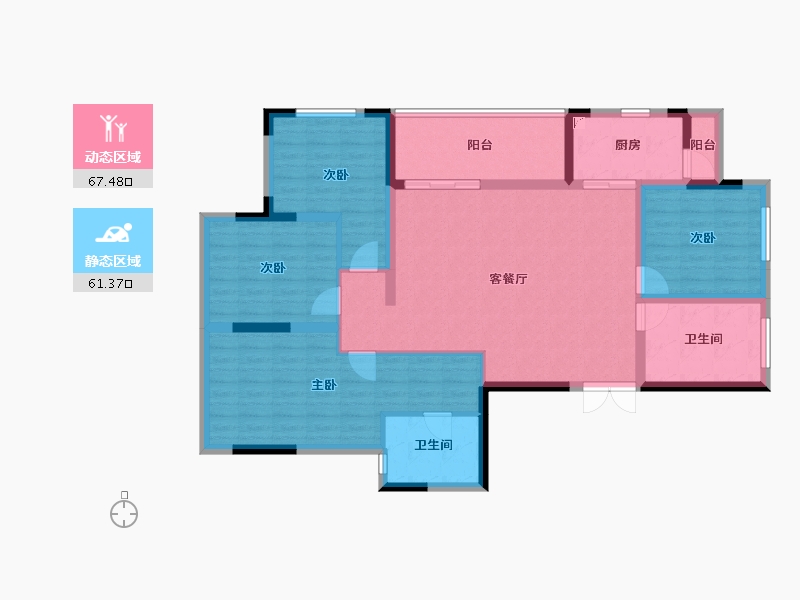 重庆-重庆市-弘阳天宸一品-115.47-户型库-动静分区