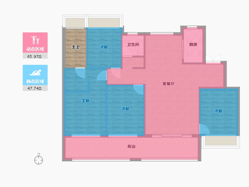 江苏省-徐州市-恒华天境-108.00-户型库-动静分区