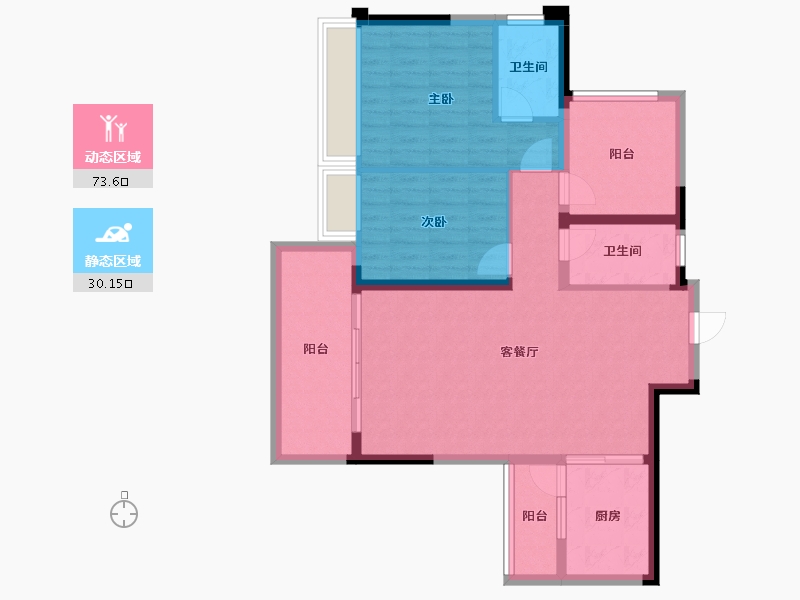 广东省-惠州市-万象湖花园-93.27-户型库-动静分区