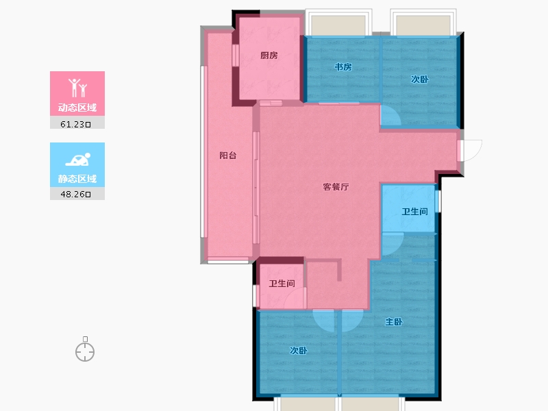 云南省-昆明市-鹏欣漫城都荟-98.63-户型库-动静分区