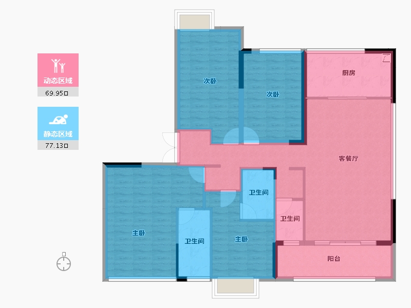 重庆-重庆市-桂语九里-133.51-户型库-动静分区