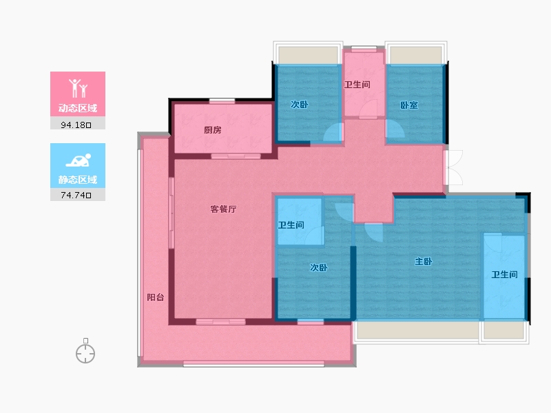 云南省-昆明市-建投璞御-152.13-户型库-动静分区