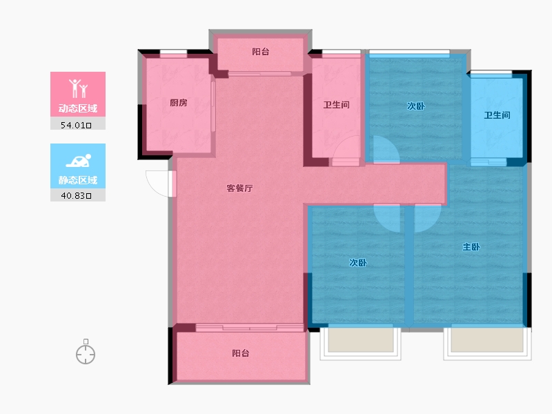 湖南省-长沙市-汉唐世家-84.81-户型库-动静分区